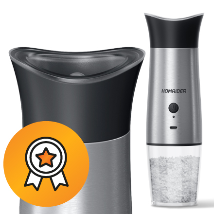HOMCYTOP Electric Salt and Pepper Grinder Set W/USB Rechargeable Base, No  Battery Needed, One Handed Operation, Automatic Powered Spice Mill Shakers