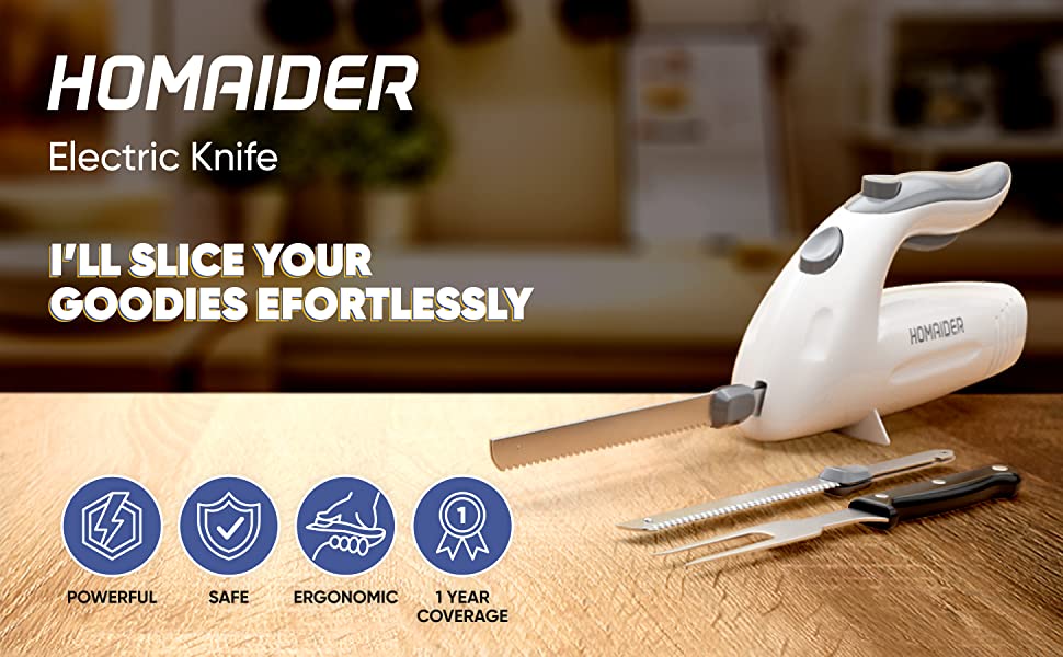  Homaider Electric Knife for Carving Meat, Turkey